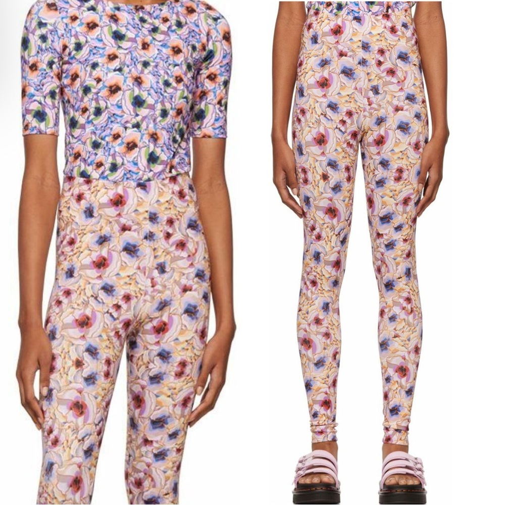 Kika Vargas Floral Print Skinny Leg Pants Size S